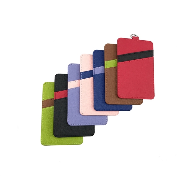 PU Leather ID Badge Holder With Lanyard - PU Leather ID Badge Holder With Lanyard - Image 3 of 4