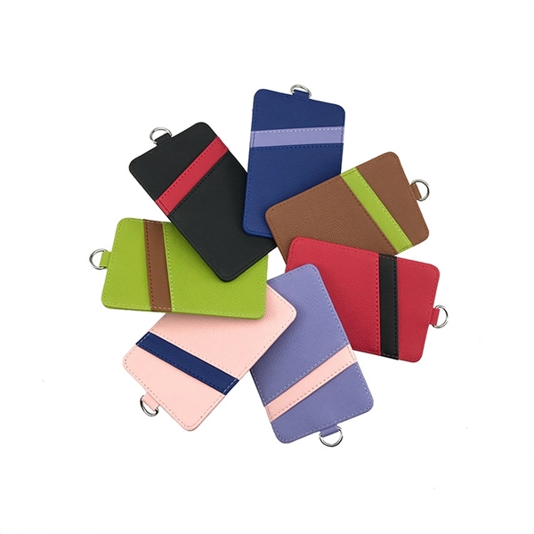 PU Leather ID Badge Holder With Lanyard - PU Leather ID Badge Holder With Lanyard - Image 4 of 4