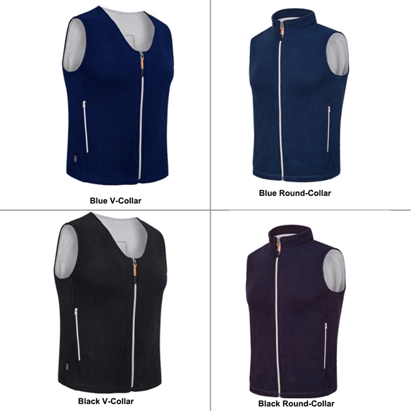 USB Unisex Polar Fleece Heated Vest - USB Unisex Polar Fleece Heated Vest - Image 4 of 7