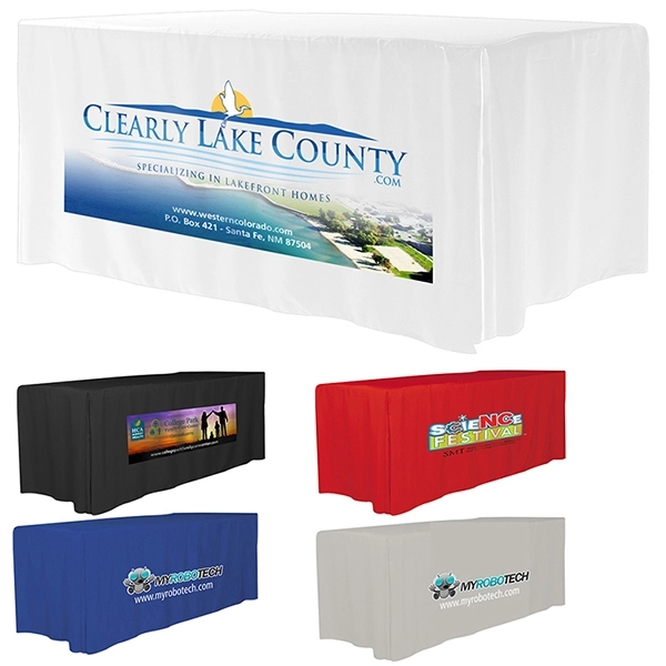 Six' 4-Sided Fitted Style Table Covers & Throws (F.C.)