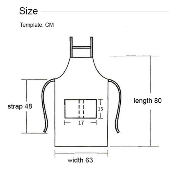 12 oz. Serge Kitchen Apron w/ Shoulder strap & 2 pockets - 12 oz. Serge Kitchen Apron w/ Shoulder strap & 2 pockets - Image 2 of 9