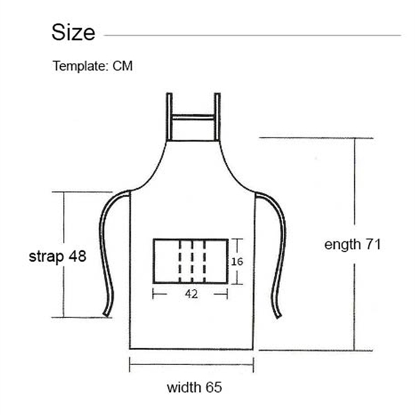 12 oz Woven knitted Kitchen Apron w/ Back support & 2 pocket - 12 oz Woven knitted Kitchen Apron w/ Back support & 2 pocket - Image 2 of 7