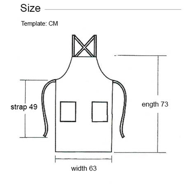 12 oz Woven knitted Kitchen Apron w/ Cross Strap & 2 pockets - 12 oz Woven knitted Kitchen Apron w/ Cross Strap & 2 pockets - Image 2 of 7