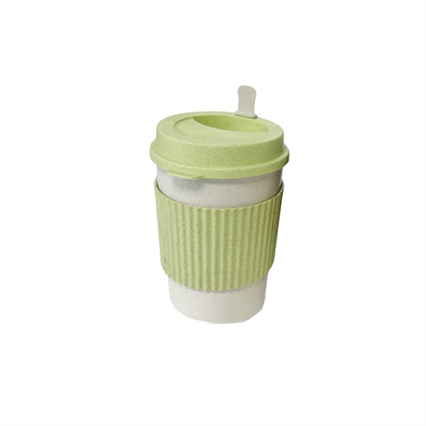 Cute Reusable Travel Cup To Go Coffee Cup Mug With Lid Wheat Stalk
