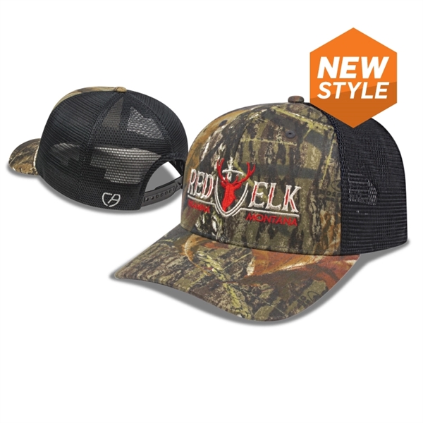 Premium Camo Trucker Mesh Back Cap - Premium Camo Trucker Mesh Back Cap - Image 0 of 2