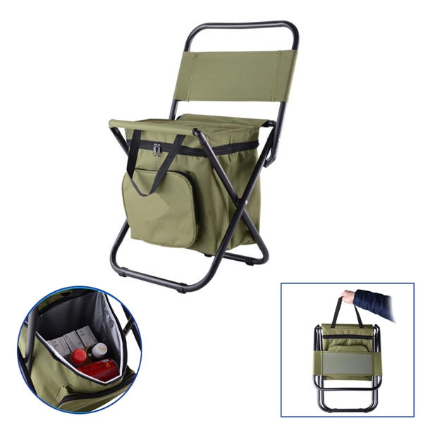 Folding Backrest Insulation Fishing Chair Camping Cooler Bag - Folding Backrest Insulation Fishing Chair Camping Cooler Bag - Image 1 of 8