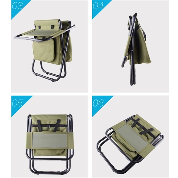 Folding Backrest Insulation Fishing Chair Camping Cooler Bag - Folding Backrest Insulation Fishing Chair Camping Cooler Bag - Image 6 of 8