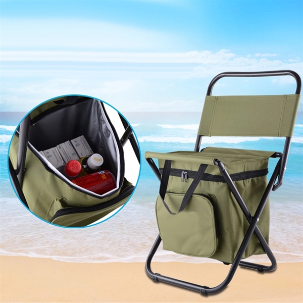 Folding Backrest Insulation Fishing Chair Camping Cooler Bag - Folding Backrest Insulation Fishing Chair Camping Cooler Bag - Image 7 of 8