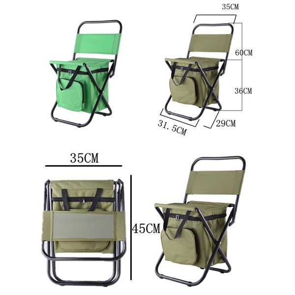 Folding Backrest Insulation Fishing Chair Camping Cooler Bag - Folding Backrest Insulation Fishing Chair Camping Cooler Bag - Image 8 of 8