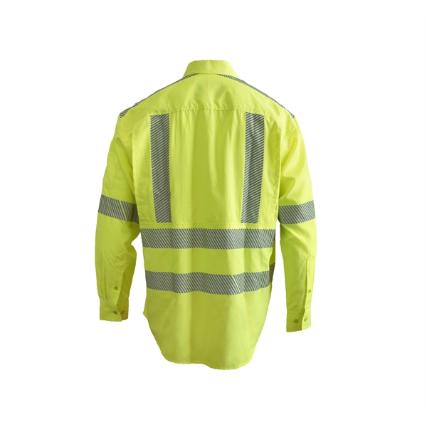 High Visibility Yellow Safety Long Sleeve Work Shirt - High Visibility Yellow Safety Long Sleeve Work Shirt - Image 2 of 2