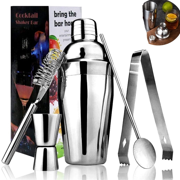 Stainless steel Cocktail Shaker Set-5 Pieces - Stainless steel Cocktail Shaker Set-5 Pieces - Image 0 of 1