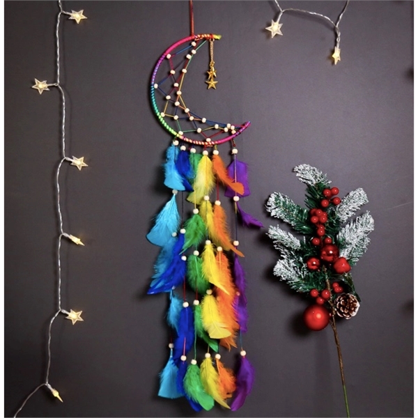 Colorful crescent gold star home decoration dream catcher - Colorful crescent gold star home decoration dream catcher - Image 1 of 1