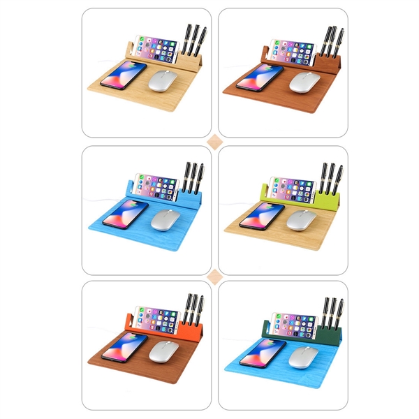 Wireless Charging Mouse Pad Charger With Pen Container - Wireless Charging Mouse Pad Charger With Pen Container - Image 2 of 3