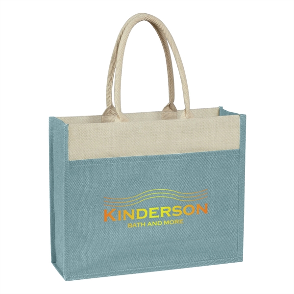 Jute Tote Bag With Front Pocket - Jute Tote Bag With Front Pocket - Image 5 of 9