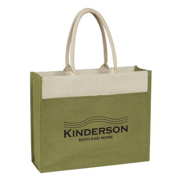 Jute Tote Bag With Front Pocket - Jute Tote Bag With Front Pocket - Image 8 of 9