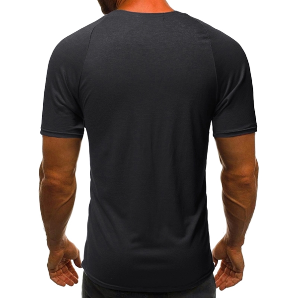 Pure Color Men's T-Shirt Short Sleeve - Pure Color Men's T-Shirt Short Sleeve - Image 3 of 6