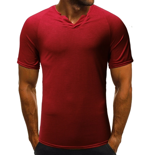 Pure Color Men's T-Shirt Short Sleeve - Pure Color Men's T-Shirt Short Sleeve - Image 4 of 6