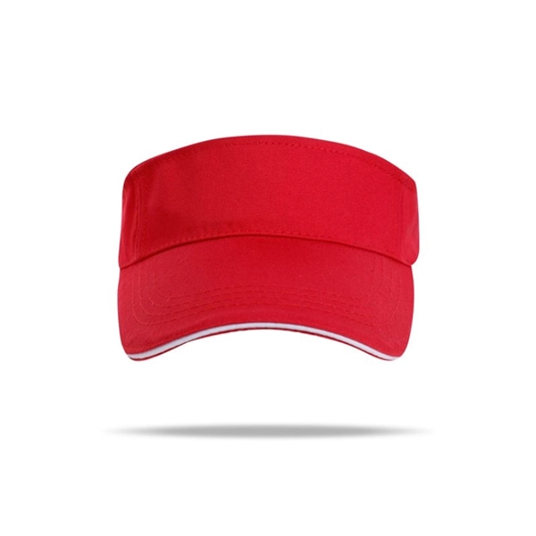 Twill Cotton Sun Visor w/ Sandwich bill, Hook & Loop closure - Twill Cotton Sun Visor w/ Sandwich bill, Hook & Loop closure - Image 5 of 23