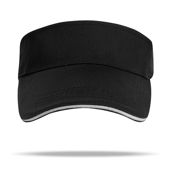 Twill Cotton Sun Visor w/ Sandwich bill, Hook & Loop closure - Twill Cotton Sun Visor w/ Sandwich bill, Hook & Loop closure - Image 16 of 23