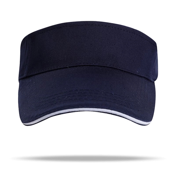 Twill Cotton Sun Visor w/ Sandwich bill, Hook & Loop closure - Twill Cotton Sun Visor w/ Sandwich bill, Hook & Loop closure - Image 17 of 23