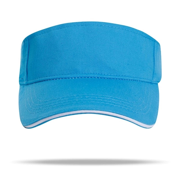 Twill Cotton Sun Visor w/ Sandwich bill, Hook & Loop closure - Twill Cotton Sun Visor w/ Sandwich bill, Hook & Loop closure - Image 19 of 23