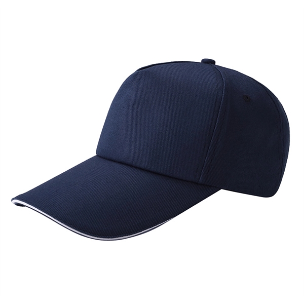 Structured 5 Panel Sandwich Baseball Caps w/ Metal Buckle - Structured 5 Panel Sandwich Baseball Caps w/ Metal Buckle - Image 7 of 15