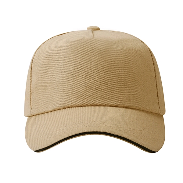 MG Top Headwear 4 Panel Large Bill Flap Hat - Khaki
