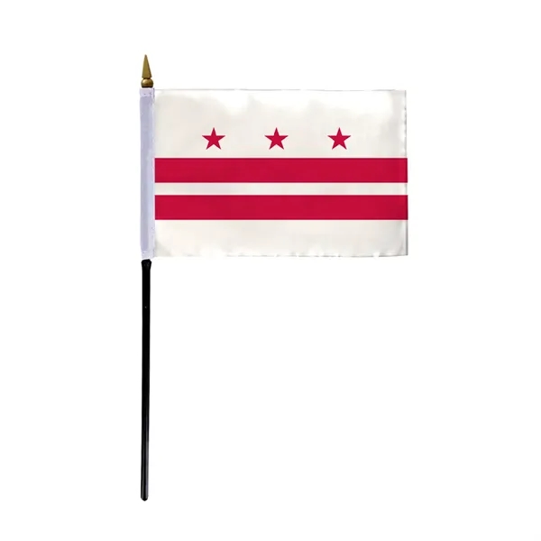 4x6"&12x18'' District of Columbia ePoly Printed Stick Flags - 4x6"&12x18'' District of Columbia ePoly Printed Stick Flags - Image 0 of 1