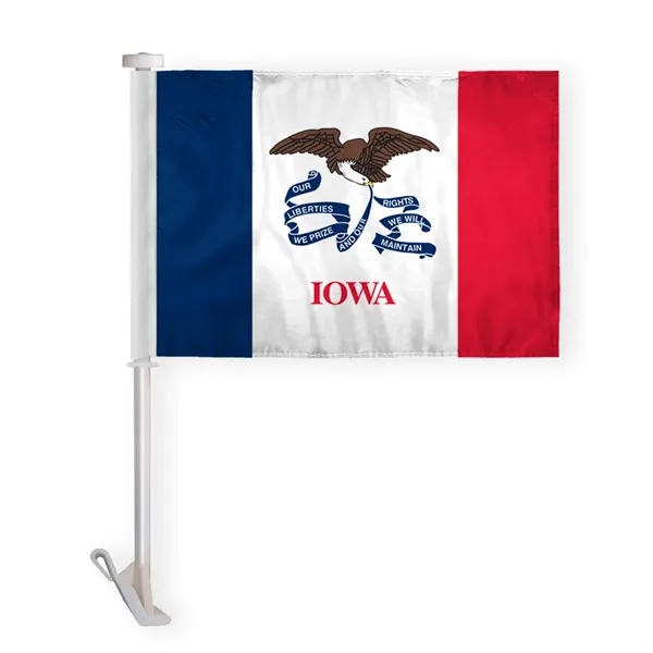 12"x16" & 10.5"x15" Iowa Car Flags - 12"x16" & 10.5"x15" Iowa Car Flags - Image 1 of 1