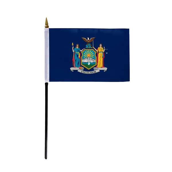 4"x6" & 12"x18'' New York ePoly Printed Stick Flags - 4"x6" & 12"x18'' New York ePoly Printed Stick Flags - Image 0 of 1