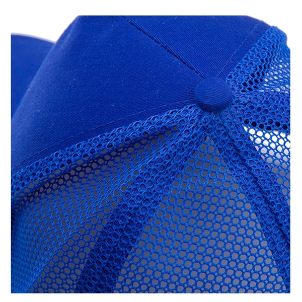 Structured 5-Panel Sandwich Trucker Mesh Cap w/ Plastic Snap - Structured 5-Panel Sandwich Trucker Mesh Cap w/ Plastic Snap - Image 3 of 15