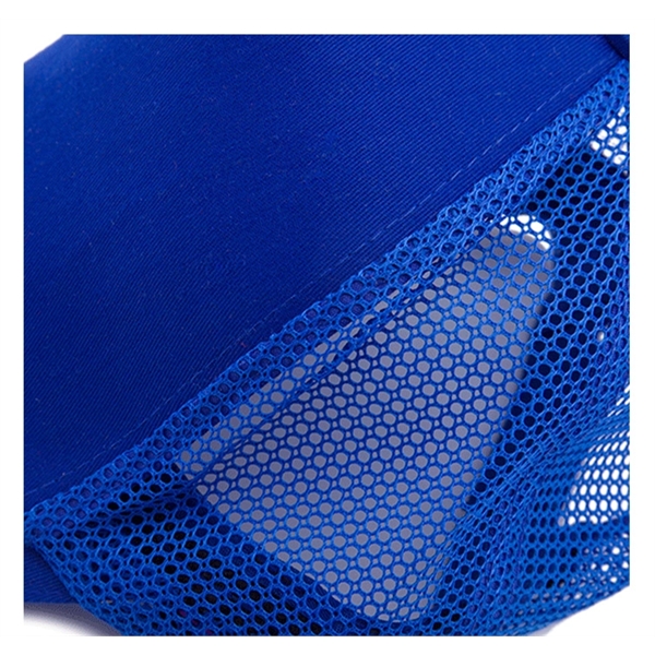 Structured 5-Panel Sandwich Trucker Mesh Cap w/ Plastic Snap - Structured 5-Panel Sandwich Trucker Mesh Cap w/ Plastic Snap - Image 4 of 15