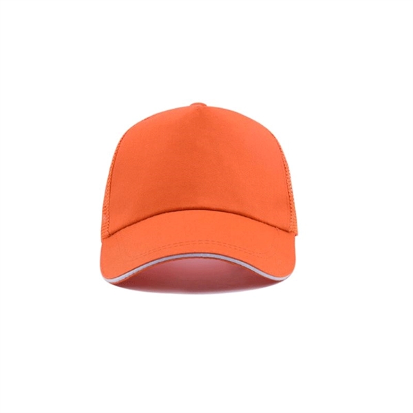 Structured 5-Panel Sandwich Trucker Mesh Cap w/ Plastic Snap - Structured 5-Panel Sandwich Trucker Mesh Cap w/ Plastic Snap - Image 15 of 15