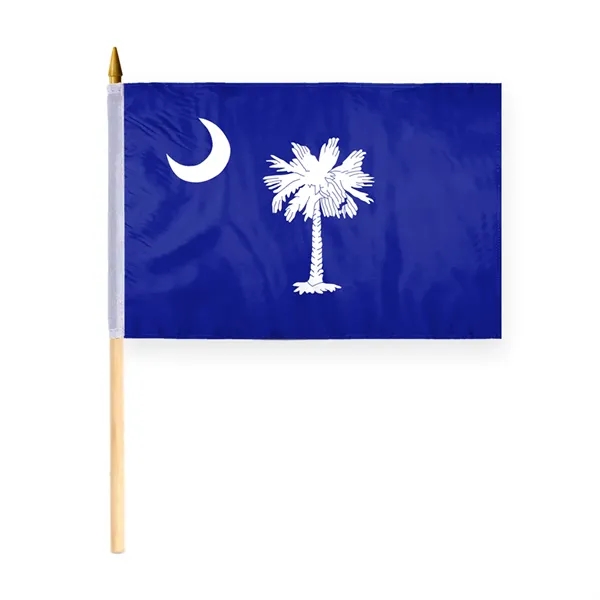 4"x6" & 12"x18'' South Carolina ePoly Printed Stick Flags - 4"x6" & 12"x18'' South Carolina ePoly Printed Stick Flags - Image 1 of 1