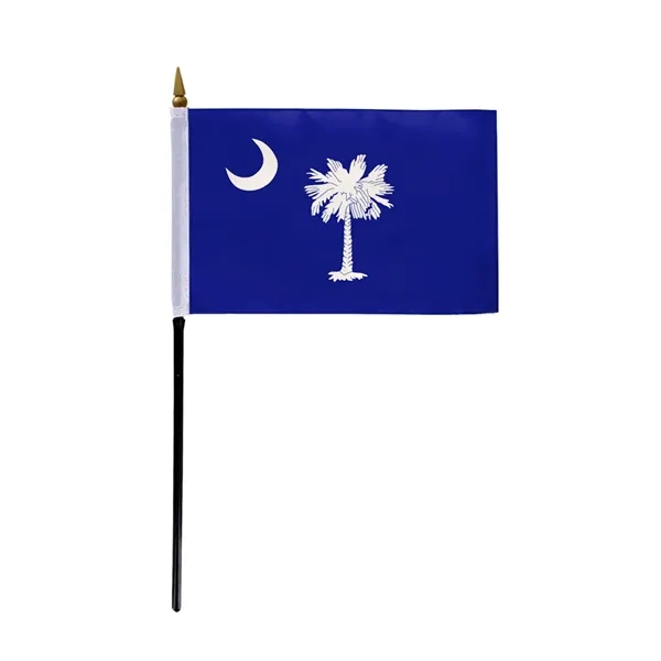 4"x6" & 12"x18'' South Carolina ePoly Printed Stick Flags - 4"x6" & 12"x18'' South Carolina ePoly Printed Stick Flags - Image 0 of 1