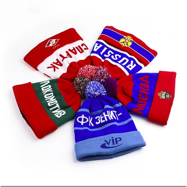 Knitted Winter Pom Beanies - Knitted Winter Pom Beanies - Image 2 of 5