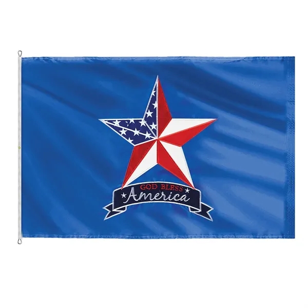 Applique & Embroidered Flag 10' x 15' Nylon - Applique & Embroidered Flag 10' x 15' Nylon - Image 3 of 4