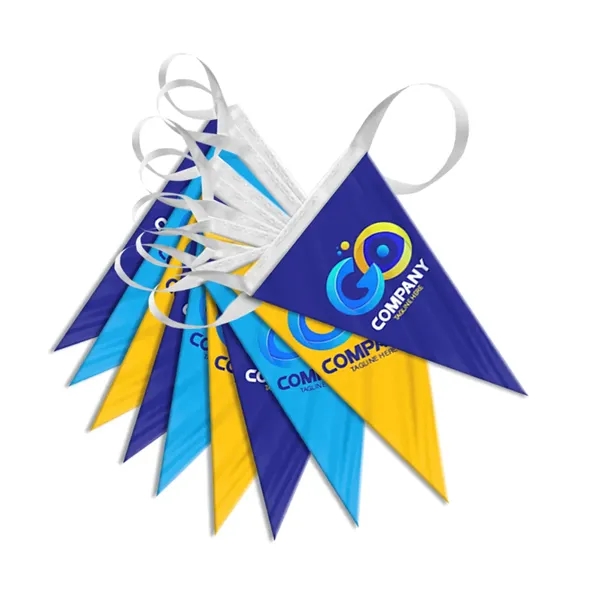 Custom 5mil Plastic Streamer with 12" x 18" Pennants - Custom 5mil Plastic Streamer with 12" x 18" Pennants - Image 1 of 1
