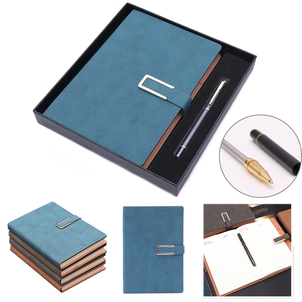 A5 Classic Journal Leather Writing Notebook with pen - A5 Classic Journal Leather Writing Notebook with pen - Image 1 of 2