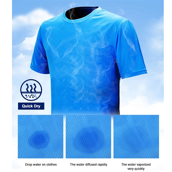 Mesh Moisture Wicking Quick Dry Active Short Sleeve T Shirts - Mesh Moisture Wicking Quick Dry Active Short Sleeve T Shirts - Image 1 of 12