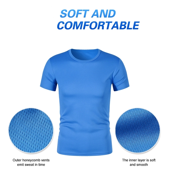 Mesh Moisture Wicking Quick Dry Active Short Sleeve T Shirts - Mesh Moisture Wicking Quick Dry Active Short Sleeve T Shirts - Image 3 of 12