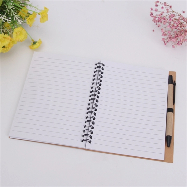 Recycled Spiral Notebook With Pen & Sticky Notes - Recycled Spiral Notebook With Pen & Sticky Notes - Image 2 of 3