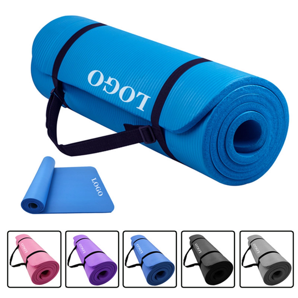 Yoga Mat Exercise Gym Fitness Equipment with Carrying Strap - Yoga Mat Exercise Gym Fitness Equipment with Carrying Strap - Image 0 of 4