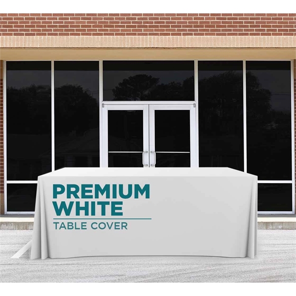 Premium White Table Covers & Throws - 4 Sided (6ft x 2.5ft) - Premium White Table Covers & Throws - 4 Sided (6ft x 2.5ft) - Image 0 of 1