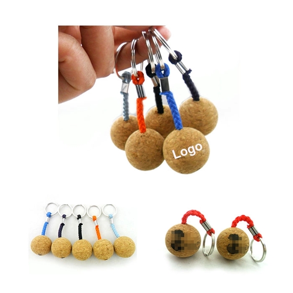 Wood Cork Ball Keychain - Wood Cork Ball Keychain - Image 0 of 0