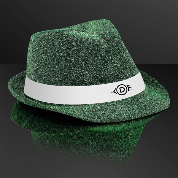 Snazzy Fedora Hat with White Bands (NON-Light Up) - Snazzy Fedora Hat with White Bands (NON-Light Up) - Image 1 of 2
