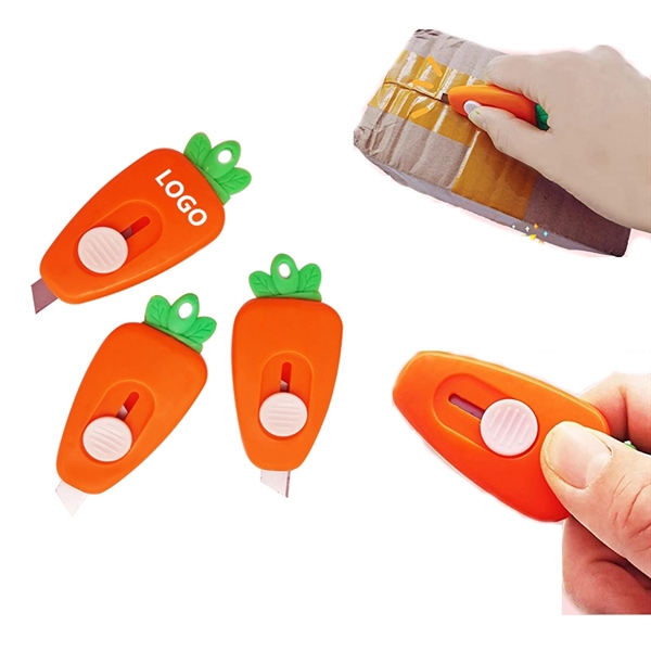 Mini Retractable Utility Knife Cute Carrot Box Cutter Letter