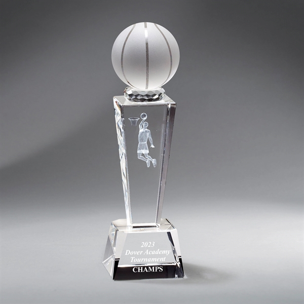 Crystal Column Award with Ball, Male Basketball
