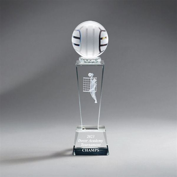 Crystal Column with Ball, Male Volleyball Award