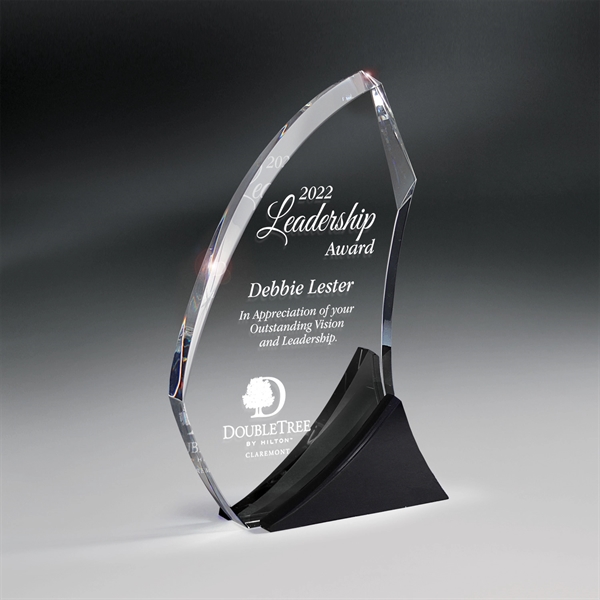 Clear Crystal Award with Black Accents